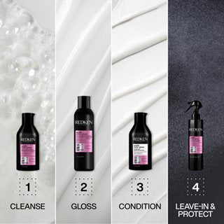 Acidic color gloss leave-in treatment